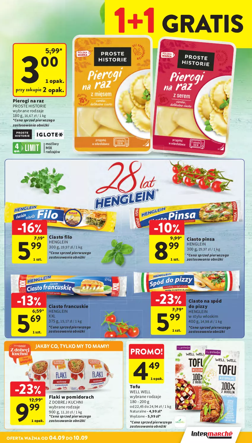 Gazetka promocyjna Intermarche - Gazetka Intermarche - ważna 04.09 do 10.09.2025 - strona 21 - produkty: Ciasto francuskie, Flaki, Gra, Pierogi, Spód do pizzy, Tofu