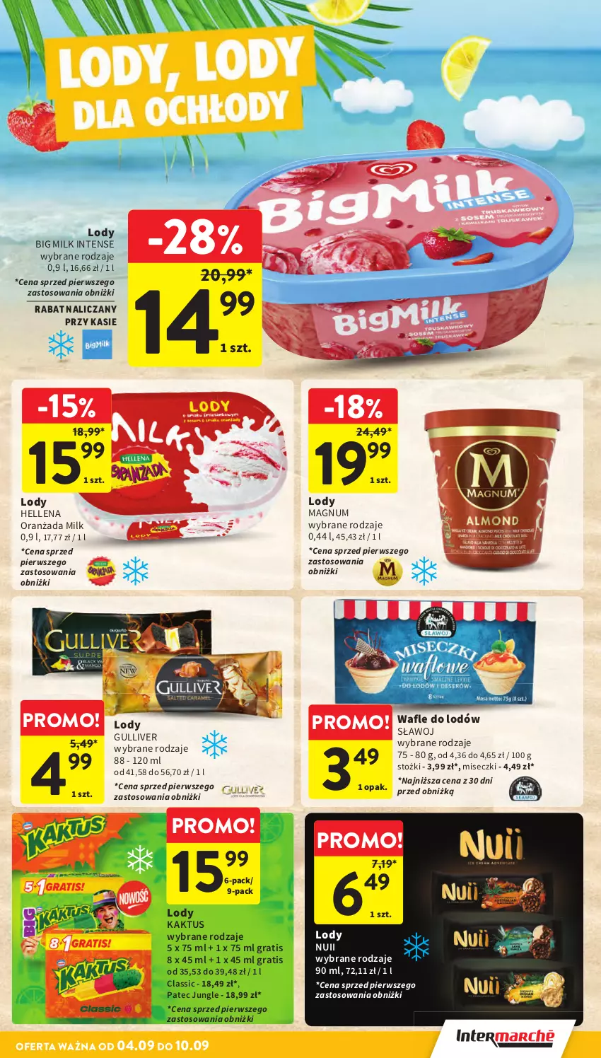 Gazetka promocyjna Intermarche - Gazetka Intermarche - ważna 04.09 do 10.09.2025 - strona 25 - produkty: Big Milk, Gra, Hellena, Kaktus, Lody, Oranżada