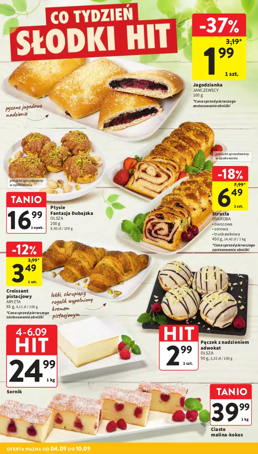 Gazetka promocyjna Intermarche - Gazetka Intermarche - ważna 04.09 do 10.09.2025 - strona 26 - produkty: Croissant, Fa, Fanta, Jagodzianka, Kokos, Pączek, Rogal, Ser, Strucla