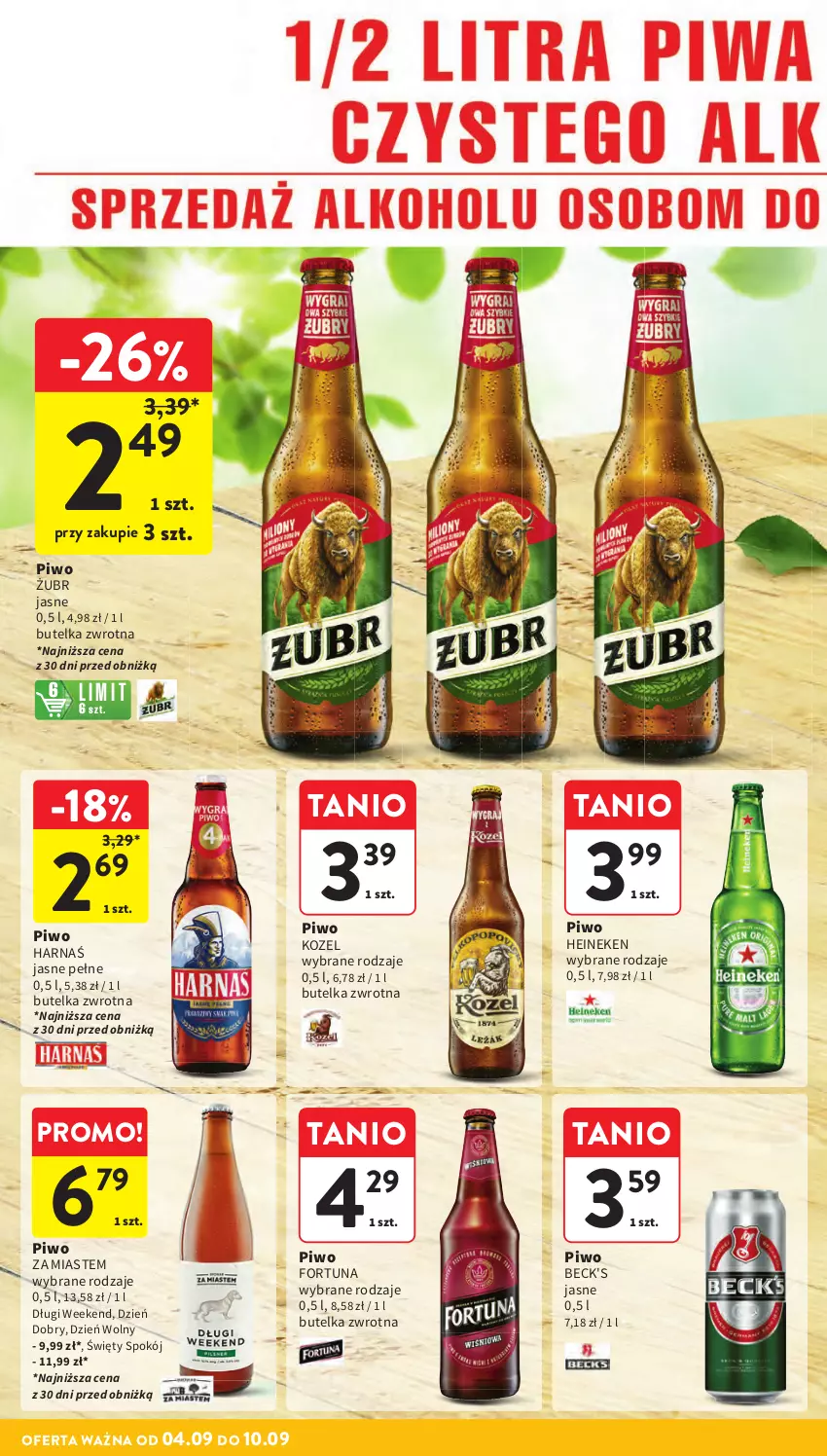 Gazetka promocyjna Intermarche - Gazetka Intermarche - ważna 04.09 do 10.09.2025 - strona 32 - produkty: Fortuna, Harnaś, Heineken, Kozel, Piwo