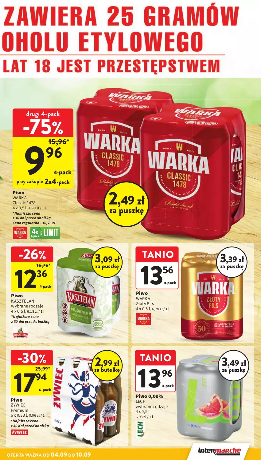 Gazetka promocyjna Intermarche - Gazetka Intermarche - ważna 04.09 do 10.09.2025 - strona 33 - produkty: Kasztelan, Piwo, Warka