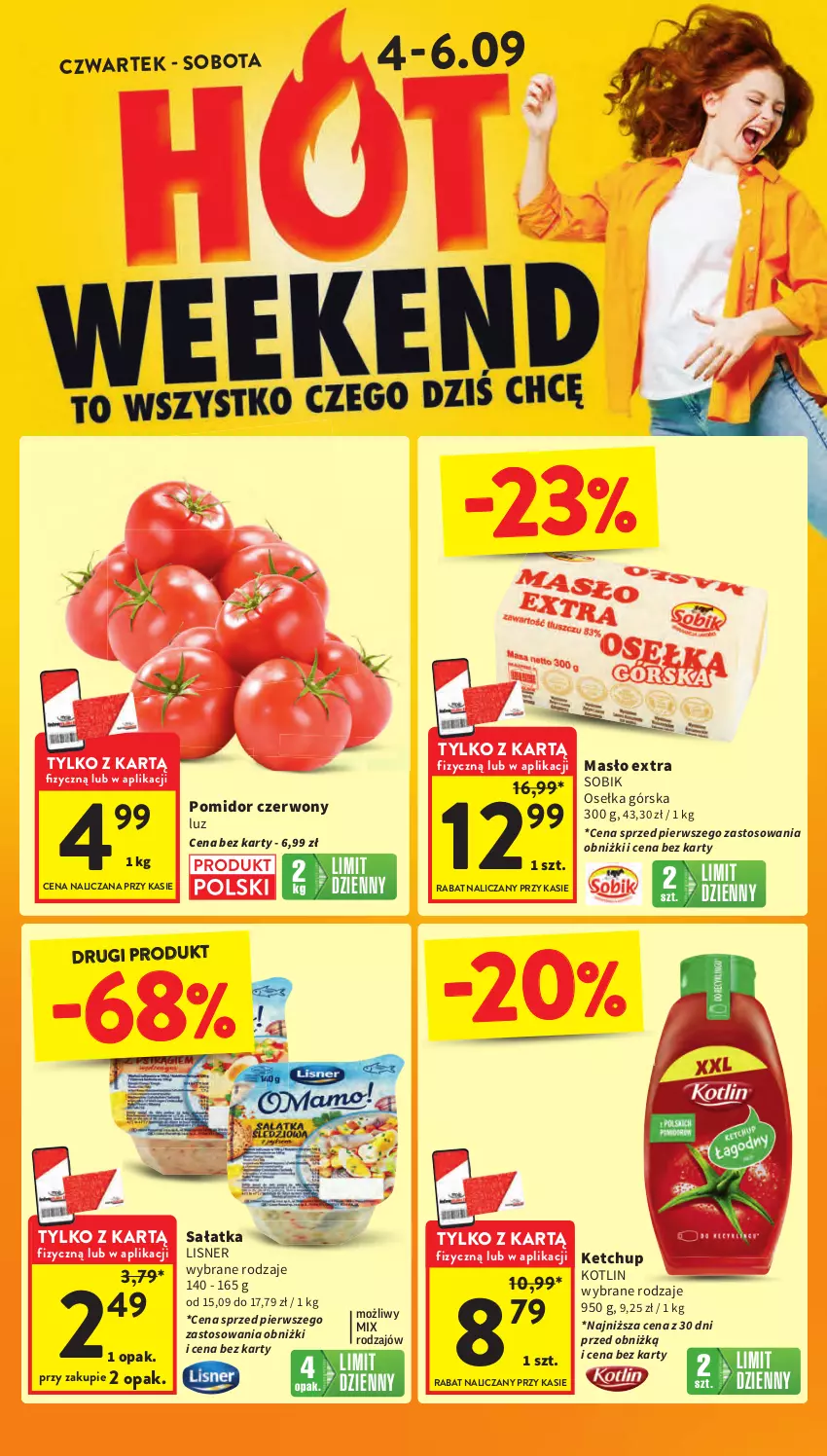 Gazetka promocyjna Intermarche - Gazetka Intermarche - ważna 04.09 do 10.09.2025 - strona 4 - produkty: Ketchup, Kotlin, Lisner, Masło, Sałat, Sałatka