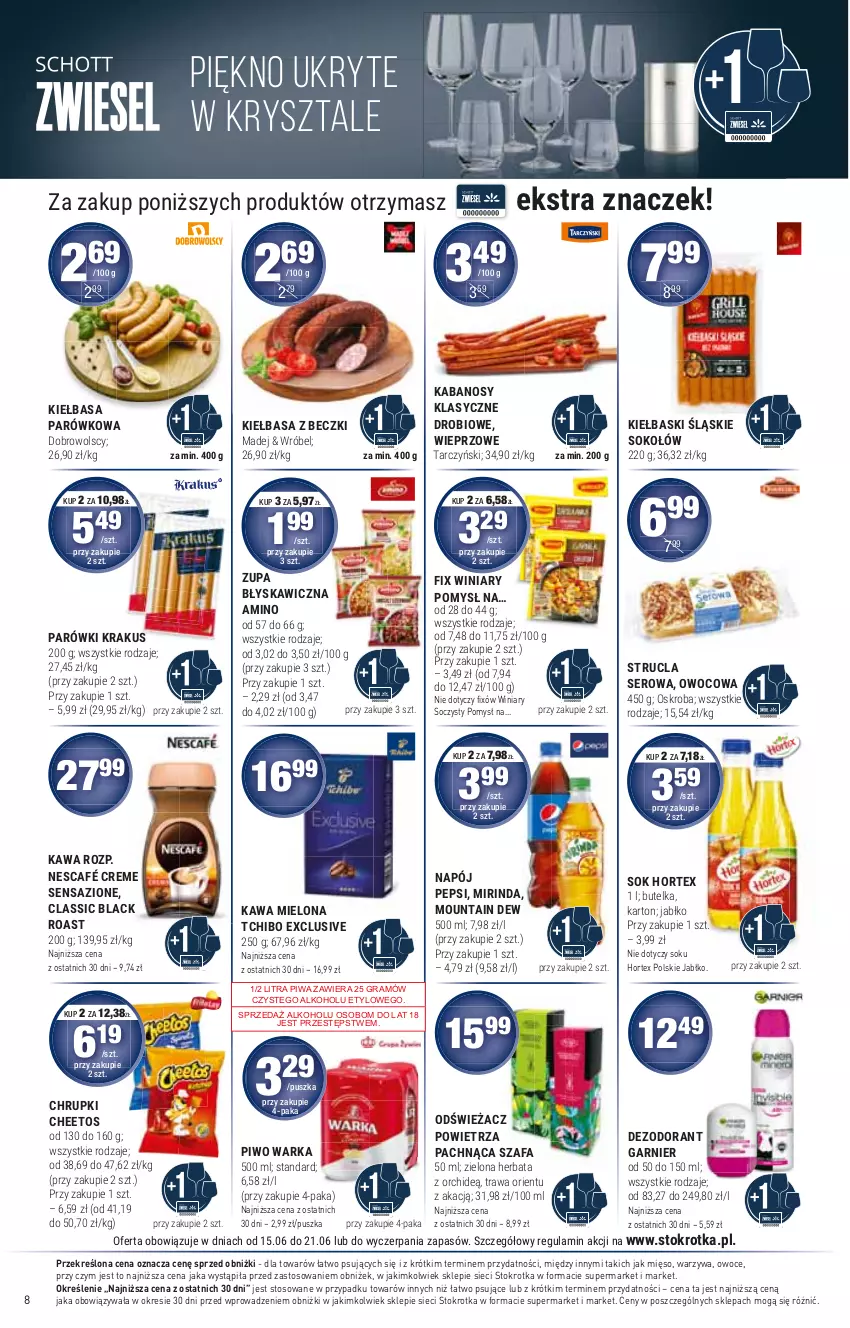 Gazetka promocyjna Stokrotka - Market - ważna 15.06 do 21.06.2023 - strona 8 - produkty: Gra, Herbata, Hortex, Kawa, Mięso, Owoce, Piwa, Piwo, Sok, Warka, Warzywa, Winiary, Zupa