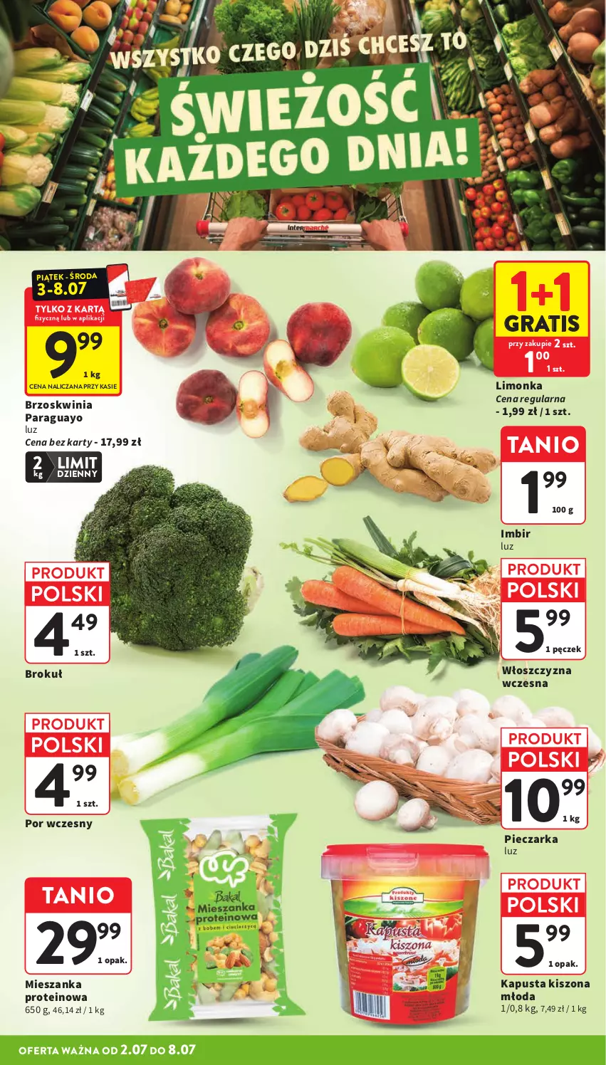 Gazetka promocyjna Intermarche - Gazetka Intermarche - ważna 02.07 do 08.07.2026 - strona 10 - produkty: Gra, Imbir, Limonka, Piec, Pieczarka, Por