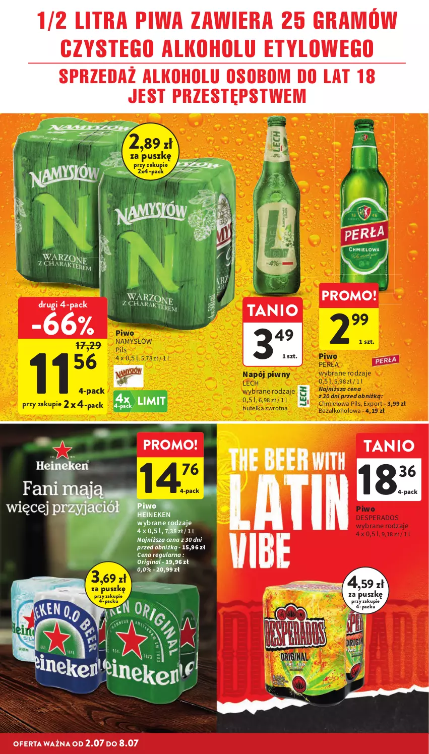 Gazetka promocyjna Intermarche - Gazetka Intermarche - ważna 02.07 do 08.07.2026 - strona 30 - produkty: Desperados, Gin, Gra, Heineken, Namysłów, Napój, Perła, Piwa, Piwo, Por