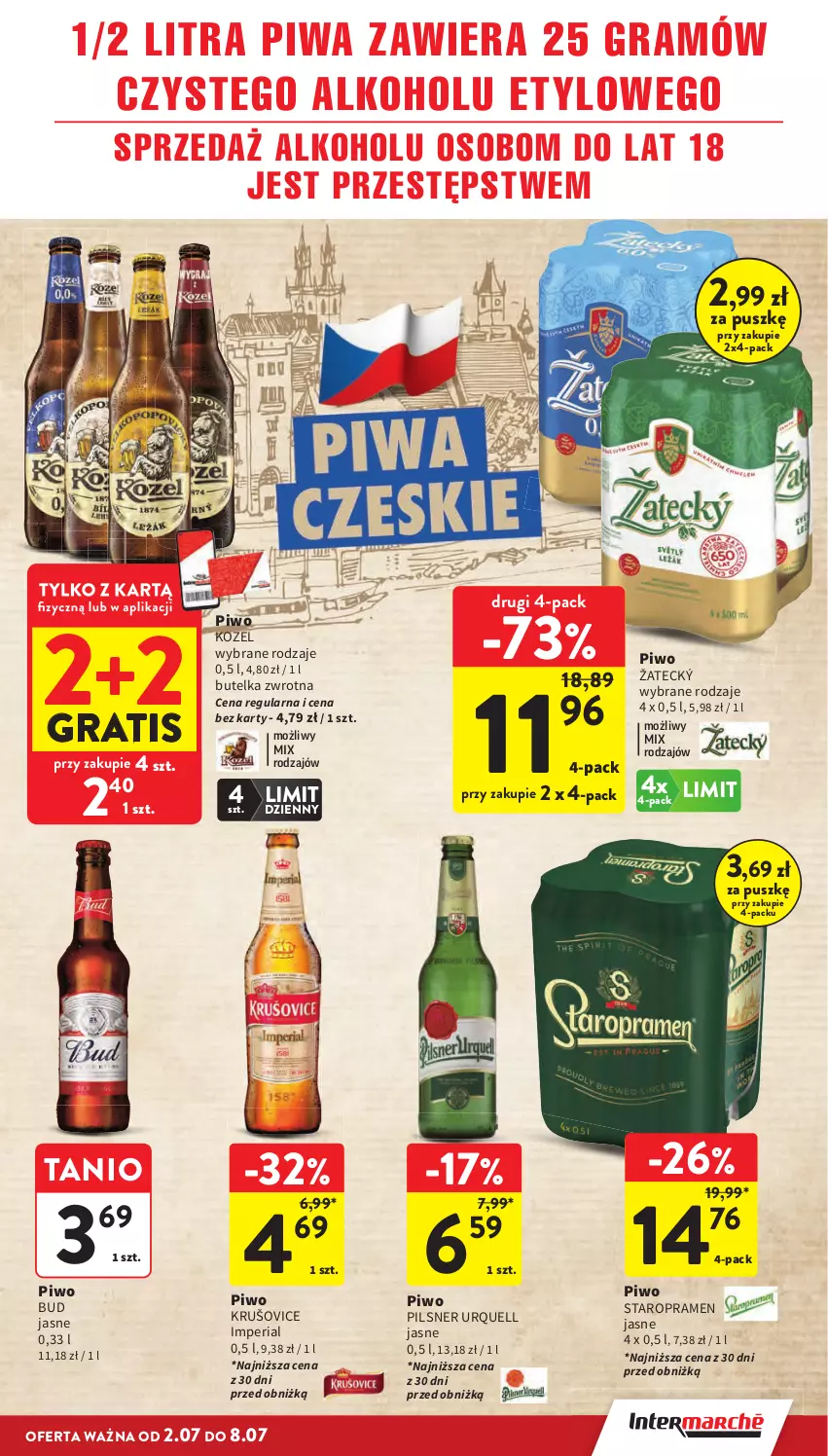 Gazetka promocyjna Intermarche - Gazetka Intermarche - ważna 02.07 do 08.07.2026 - strona 31 - produkty: Gra, Kozel, Pilsner Urquell, Piwa, Piwo
