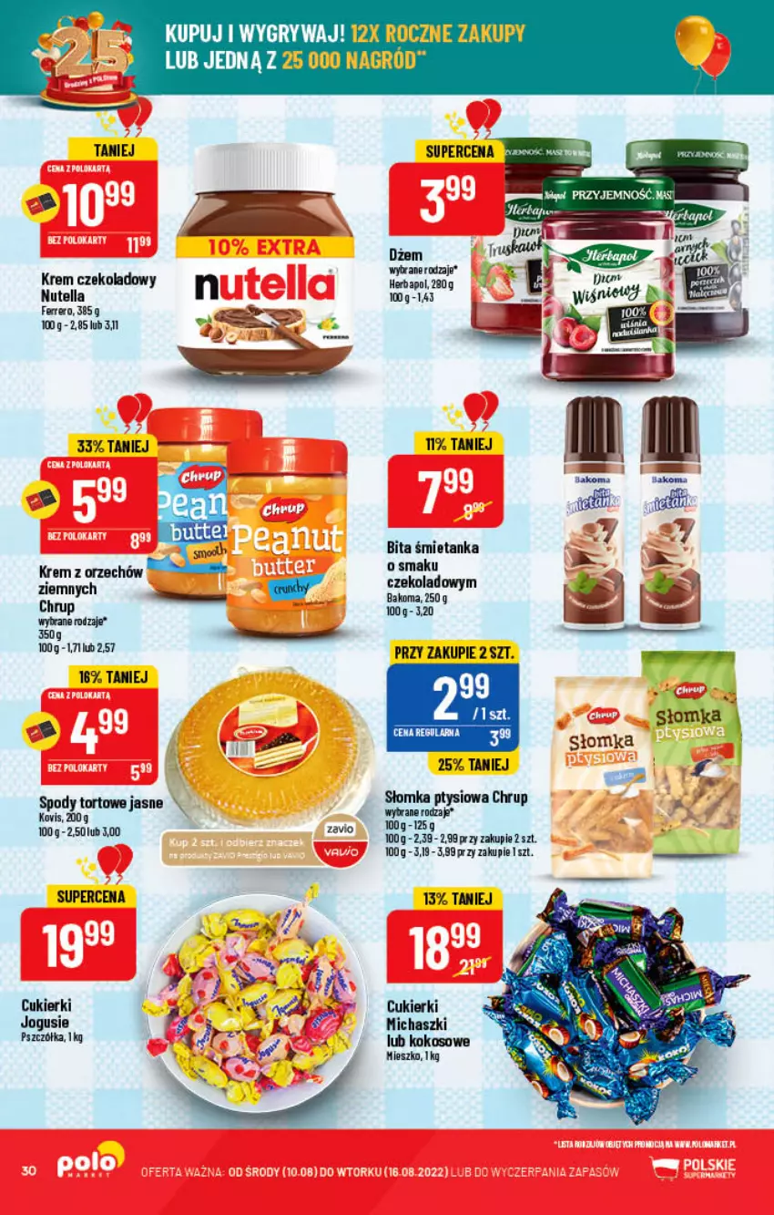 Gazetka promocyjna PoloMarket - Gazetka pomocyjna - ważna 10.08 do 16.08.2022 - strona 30 - produkty: Bakoma, Cukier, Cukierki, Ferrero, Gry, Kokos, Nutella