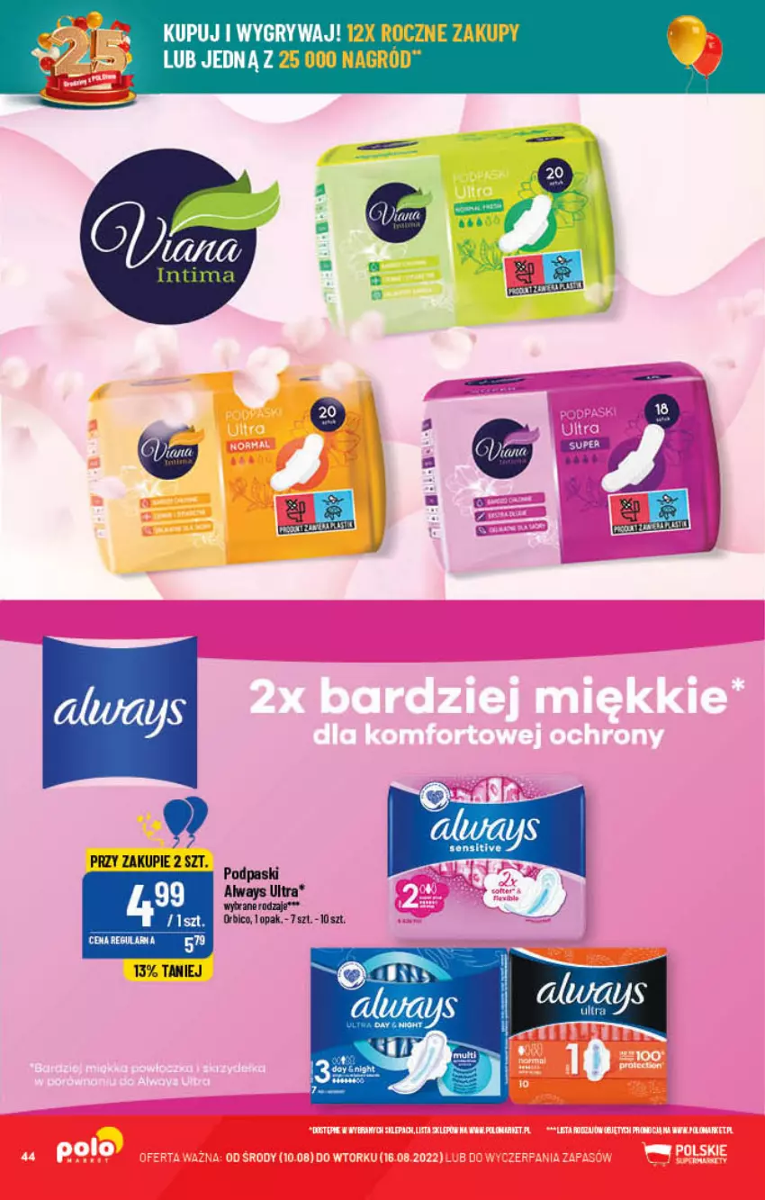 Gazetka promocyjna PoloMarket - Gazetka pomocyjna - ważna 10.08 do 16.08.2022 - strona 44 - produkty: Always, Always Ultra, BIC, Gry, Podpaski