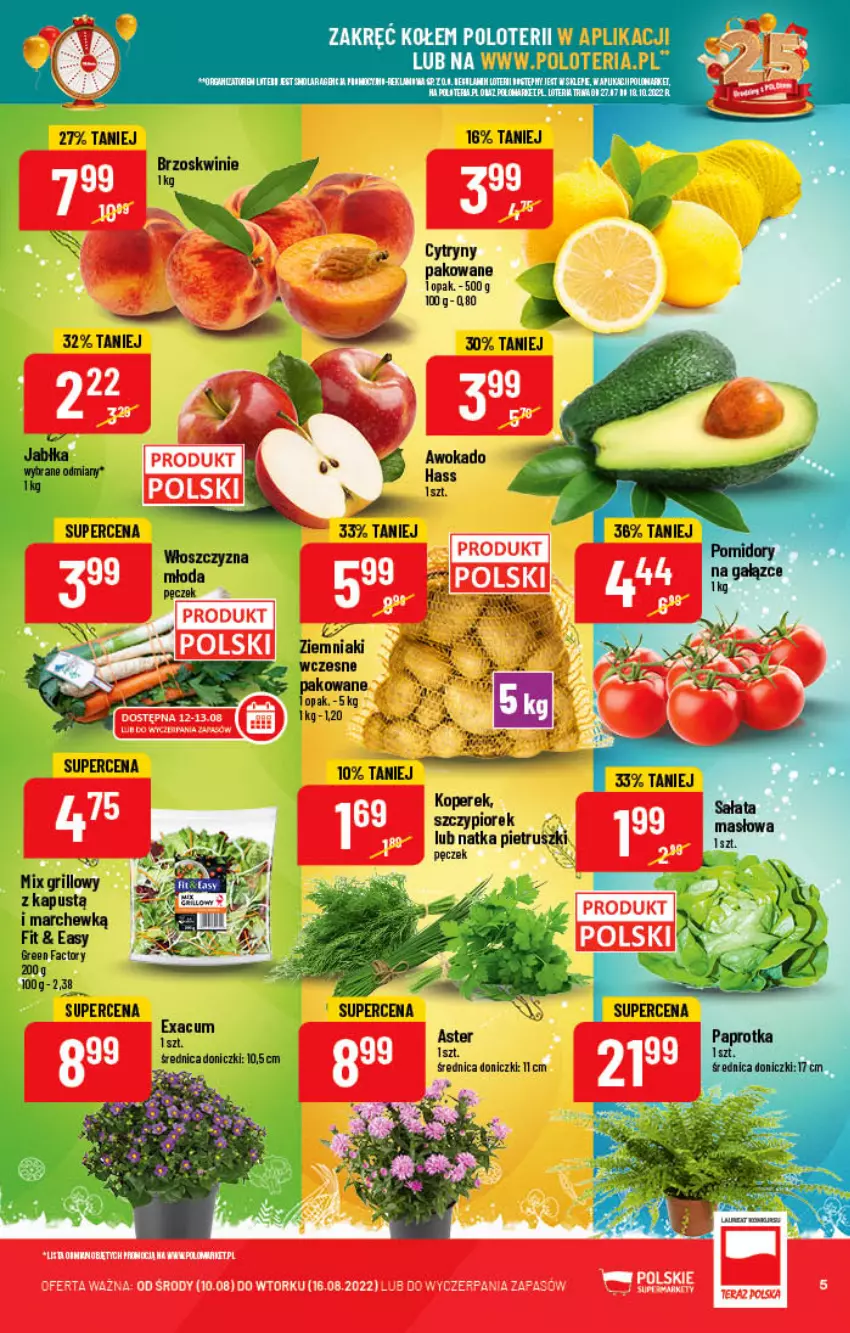 Gazetka promocyjna PoloMarket - Gazetka pomocyjna - ważna 10.08 do 16.08.2022 - strona 5 - produkty: Cytryny, Fa, Grill, Kapustą, Masło, Pur, Ziemniaki