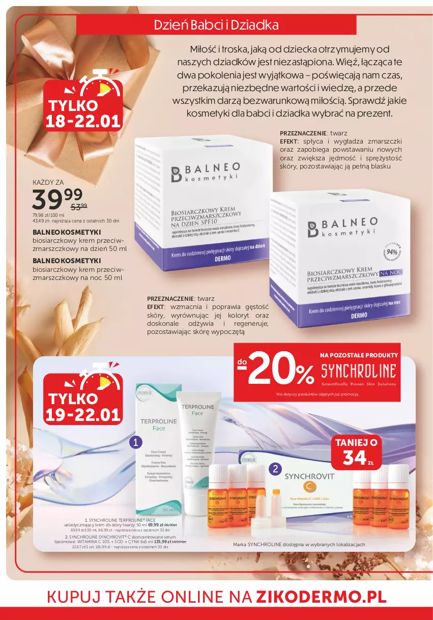 Gazetka promocyjna Ziko - Gazetka Ziko Dermo - ważna 11.01 do 24.01.2024 - strona 14 - produkty: Cynk, Fa, Krem przeciwzmarszczkowy, Mars, Rum, Ser, Serum