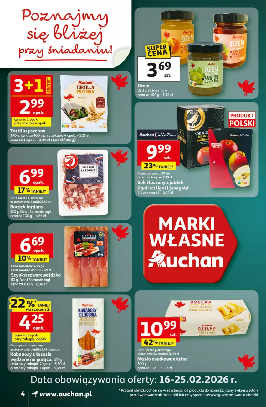 Gazetka promocyjna Auchan - Gazetka 30 Lat Supermarket Auchan - ważna 19.02 do 25.02.2026 - strona 4 - produkty: Boczek, LG, Masło, Szynka