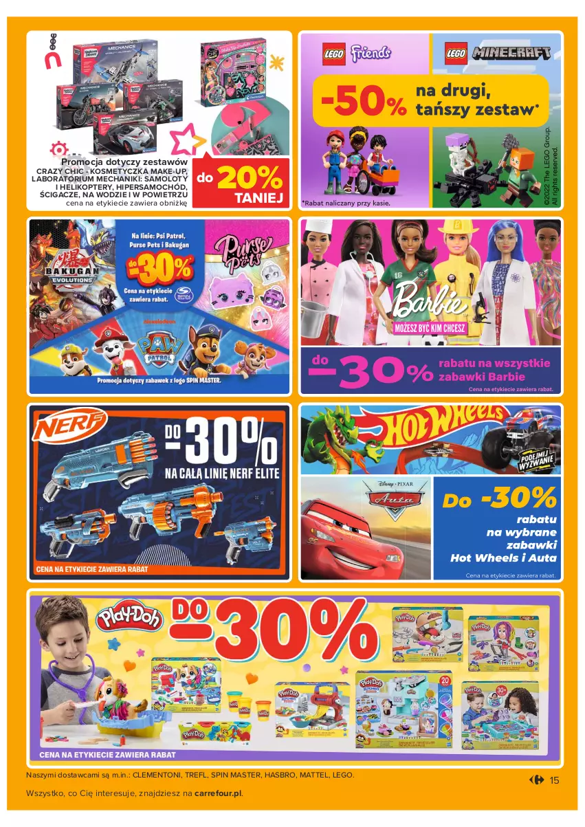 Gazetka promocyjna Carrefour - Gazetka Szkoła bycia sobą część 2 - ważna 24.08 do 10.09.2022 - strona 15 - produkty: Amol, Crazy Chic, Hasbro, Helikopter, Kosmetyczka, LEGO, Mattel, Samochód, Samolot