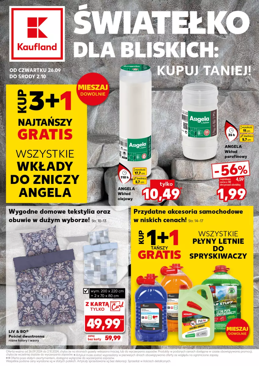 Gazetka promocyjna Kaufland - Kaufland - ważna 26.09 do 02.10.2024 - strona 1 - produkty: Pościel, Pościel dwustronna, Sok, Znicz