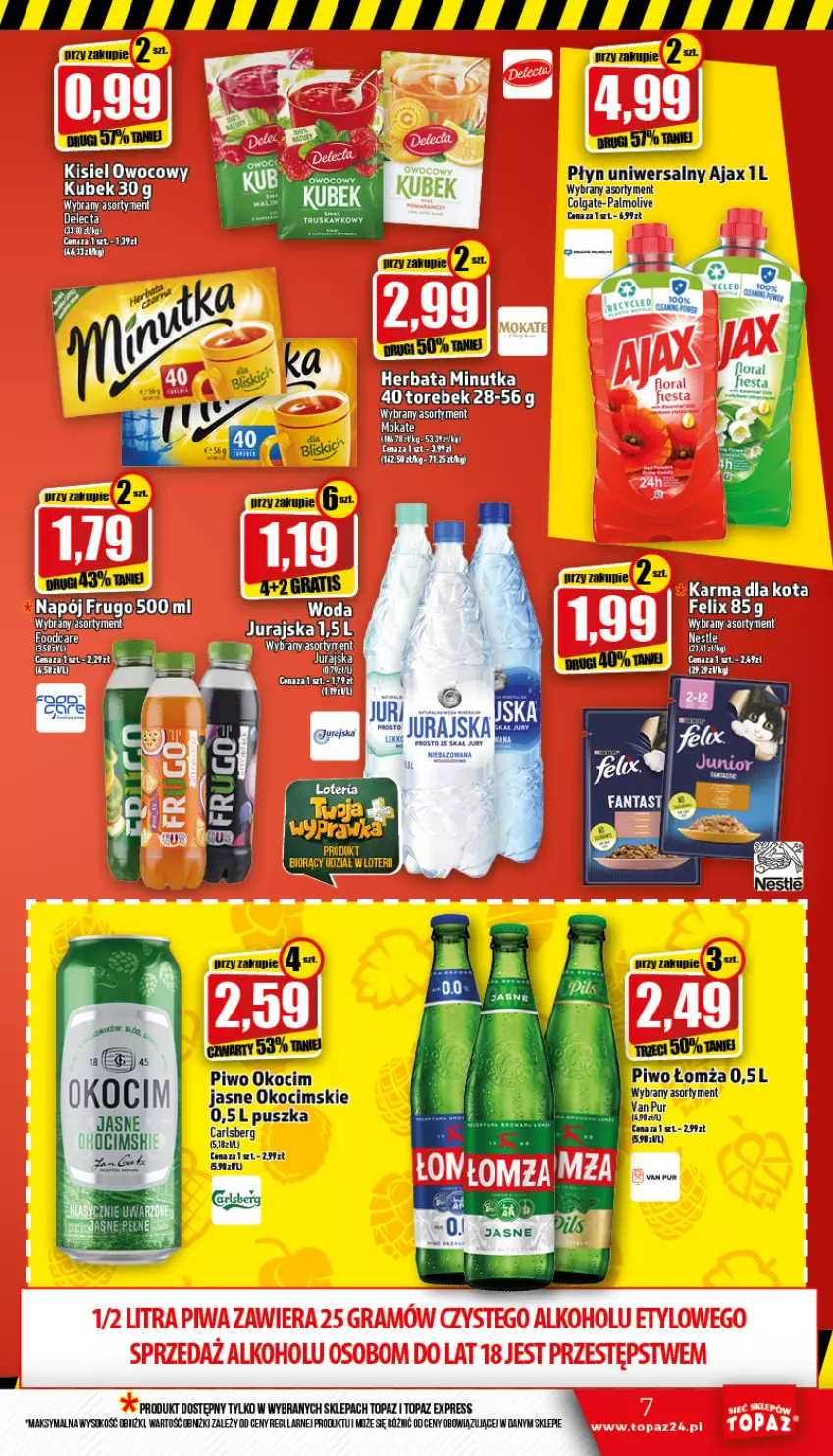 Gazetka promocyjna Topaz - Gazetka - ważna 08.09 do 14.09.2022 - strona 7 - produkty: Ajax, Carlsberg, Colgate, Herbata, Koc, LG, Napój, Okocim, Palmolive, Piwo, Sok, Top