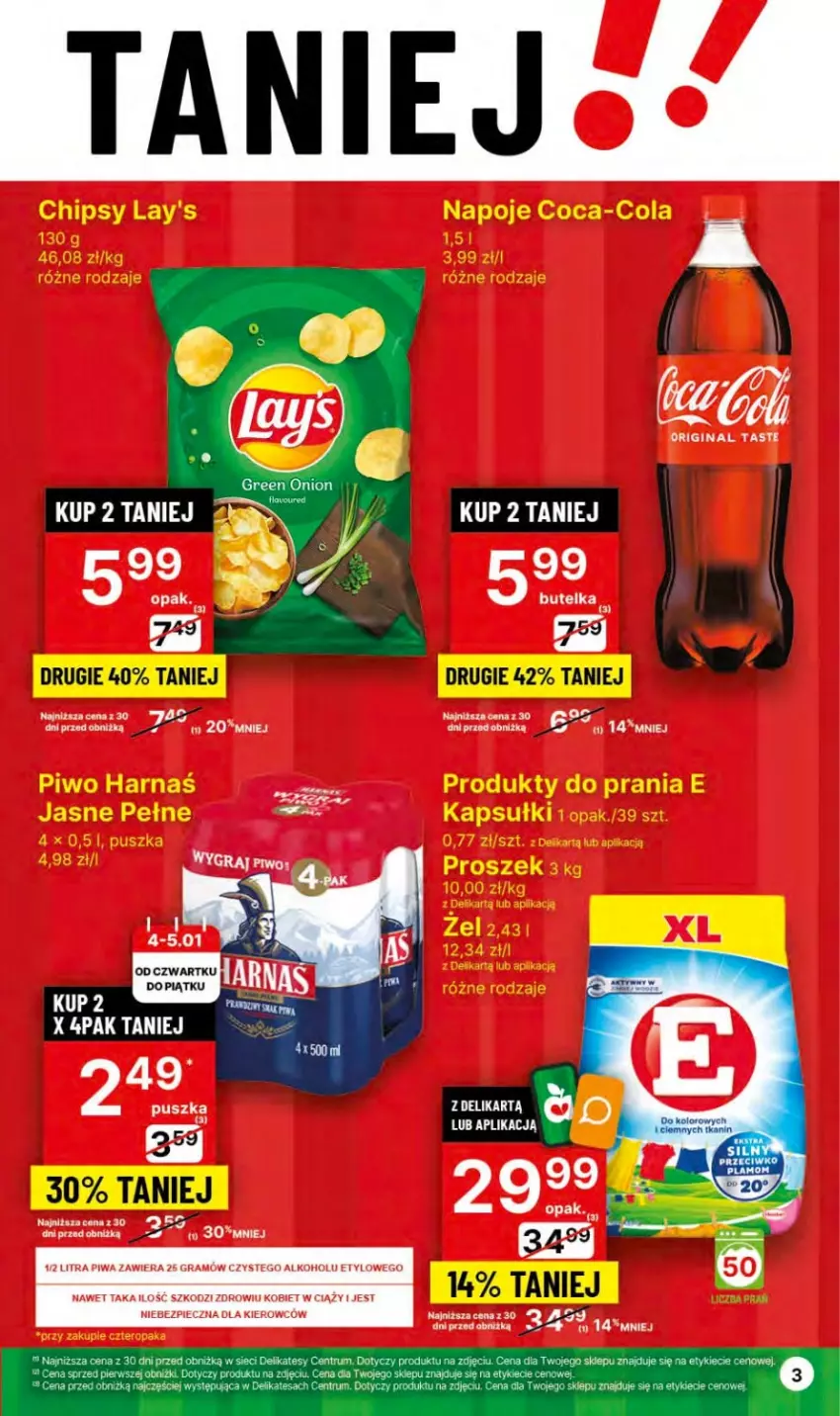 Gazetka promocyjna Delikatesy Centrum - Dyskontowe ceny w Delikatesach Centrum - ważna 04.01 do 10.01.2024 - strona 3 - produkty: Gin, Gra, Miecz, Piec, Piwa