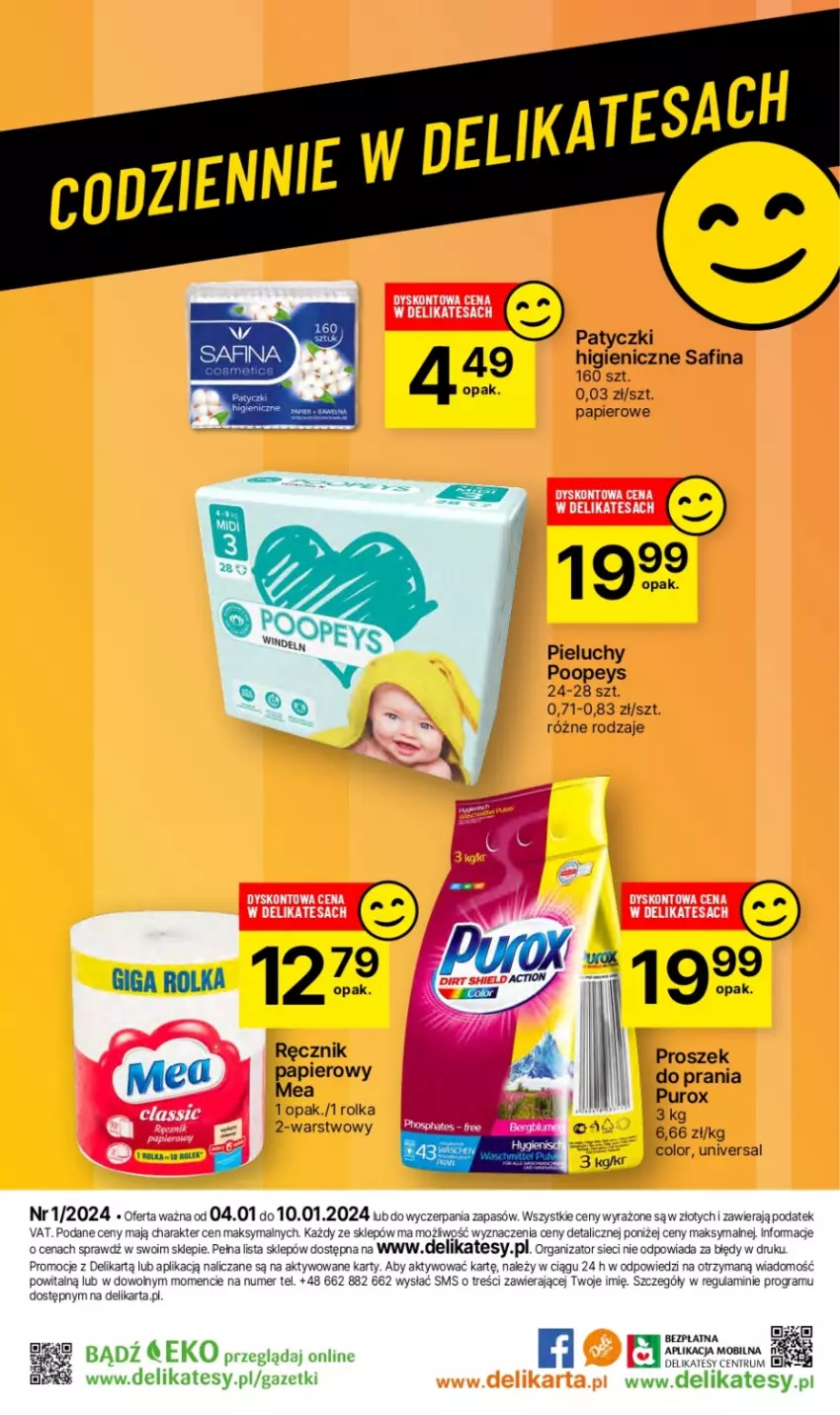 Gazetka promocyjna Delikatesy Centrum - Dyskontowe ceny w Delikatesach Centrum - ważna 04.01 do 10.01.2024 - strona 42 - produkty: Gra, Papier, Pieluchy, Pur, Ręcznik