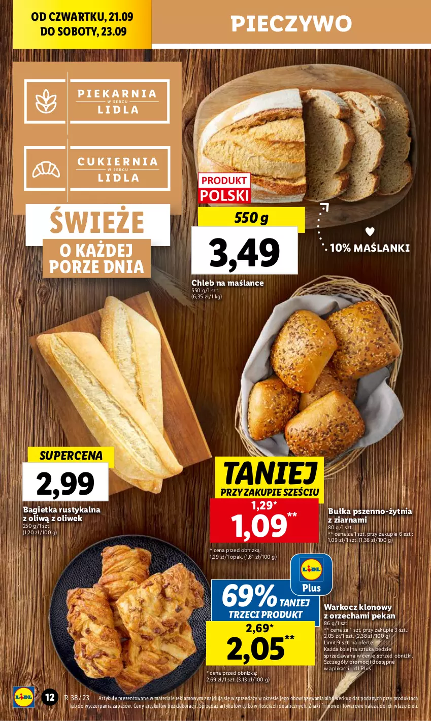 Gazetka promocyjna Lidl - GAZETKA - ważna 21.09 do 23.09.2023 - strona 22 - produkty: Bagietka, Bułka, Chleb, Koc, Lanki, Olej, Piec, Pieczywo, Por, Rust