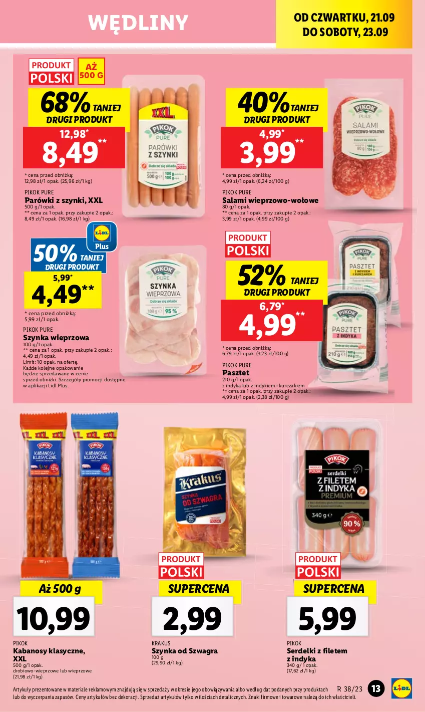 Gazetka promocyjna Lidl - GAZETKA - ważna 21.09 do 23.09.2023 - strona 23 - produkty: Gra, Kabanos, Kurczak, Olej, Parówki, Parówki z szynki, Pasztet, Salami, Ser, Serdelki, Szynka, Szynka wieprzowa