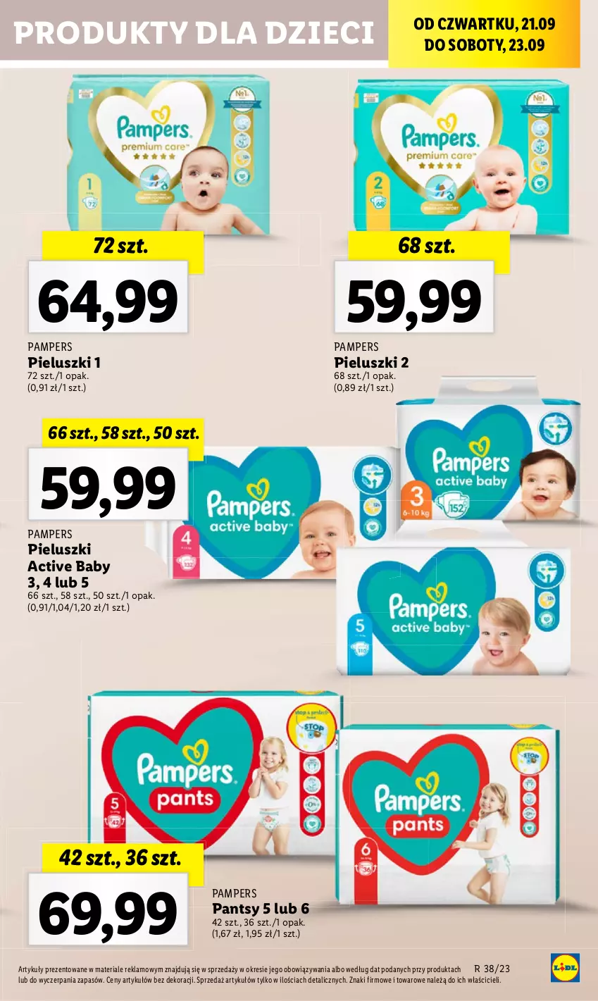 Gazetka promocyjna Lidl - GAZETKA - ważna 21.09 do 23.09.2023 - strona 39 - produkty: Dzieci, Pampers