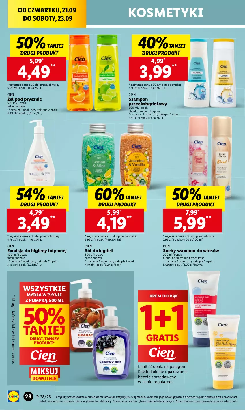 Gazetka promocyjna Lidl - GAZETKA - ważna 21.09 do 23.09.2023 - strona 40 - produkty: Emulsja, Gra, Krem do rąk, Olej, Sól, Sól do kąpieli, Suchy szampon, Szampon