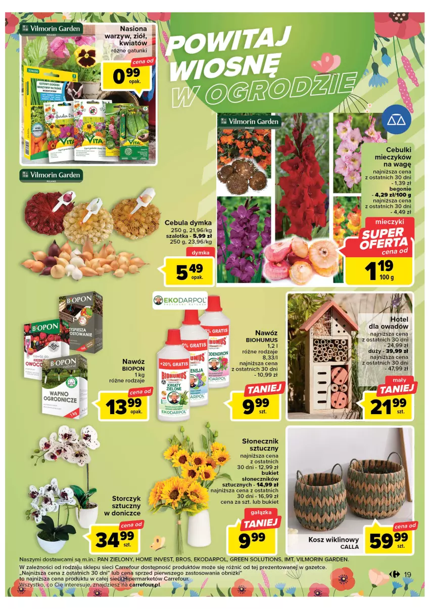 Gazetka promocyjna Carrefour - Gazetka Carrefour - ważna 07.03 do 18.03.2023 - strona 21 - produkty: Biohumus, Bukiet, Dron, Kosz, Miecz, Mus, Nawóz, Storczyk, Szal