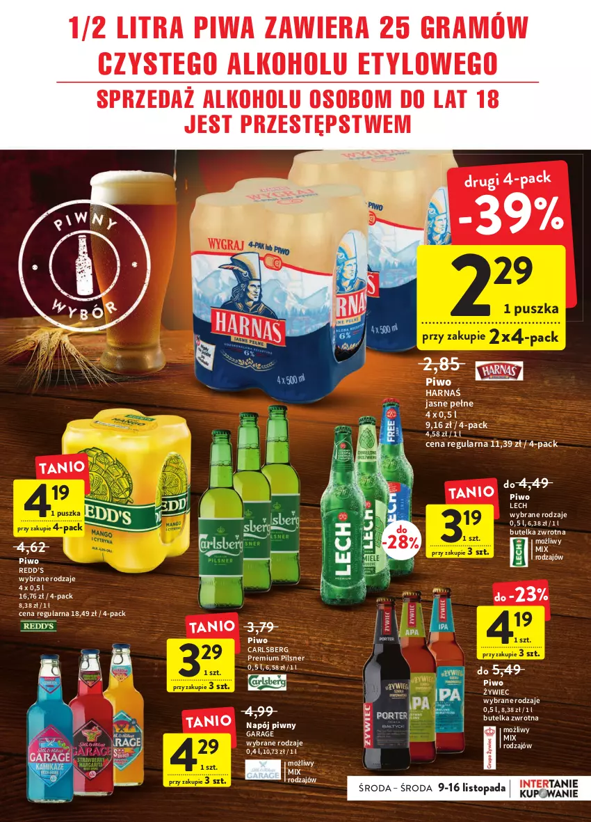 Gazetka promocyjna Intermarche - Gazetka Intermarche - ważna 09.11 do 16.11.2022 - strona 33 - produkty: Carlsberg, Gra, Harnaś, Napój, Piwa, Piwo, Top