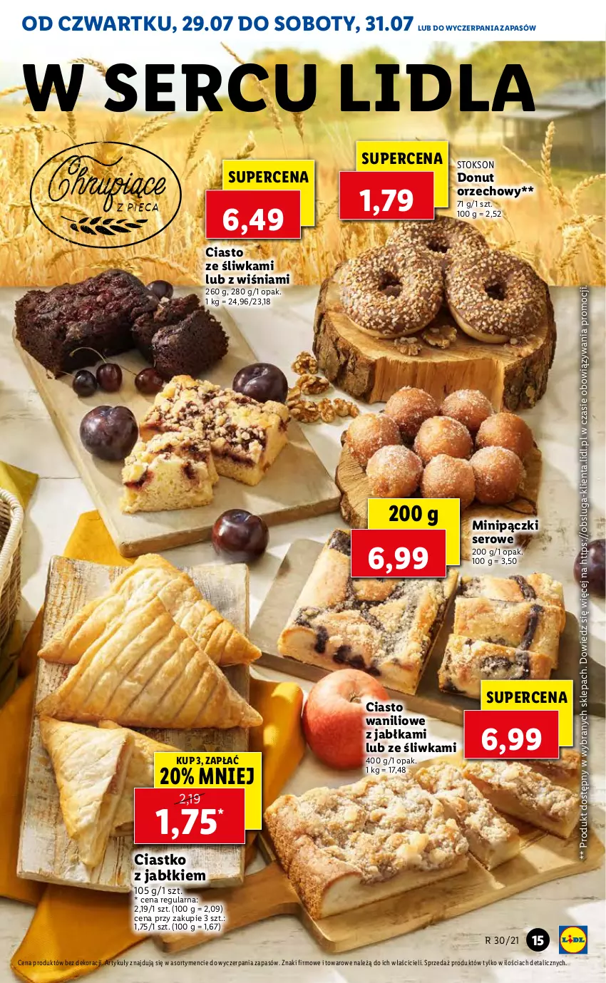 Gazetka promocyjna Lidl - GAZETKA - ważna 29.07 do 31.07.2021 - strona 15 - produkty: Donut, Jabłka, Ser