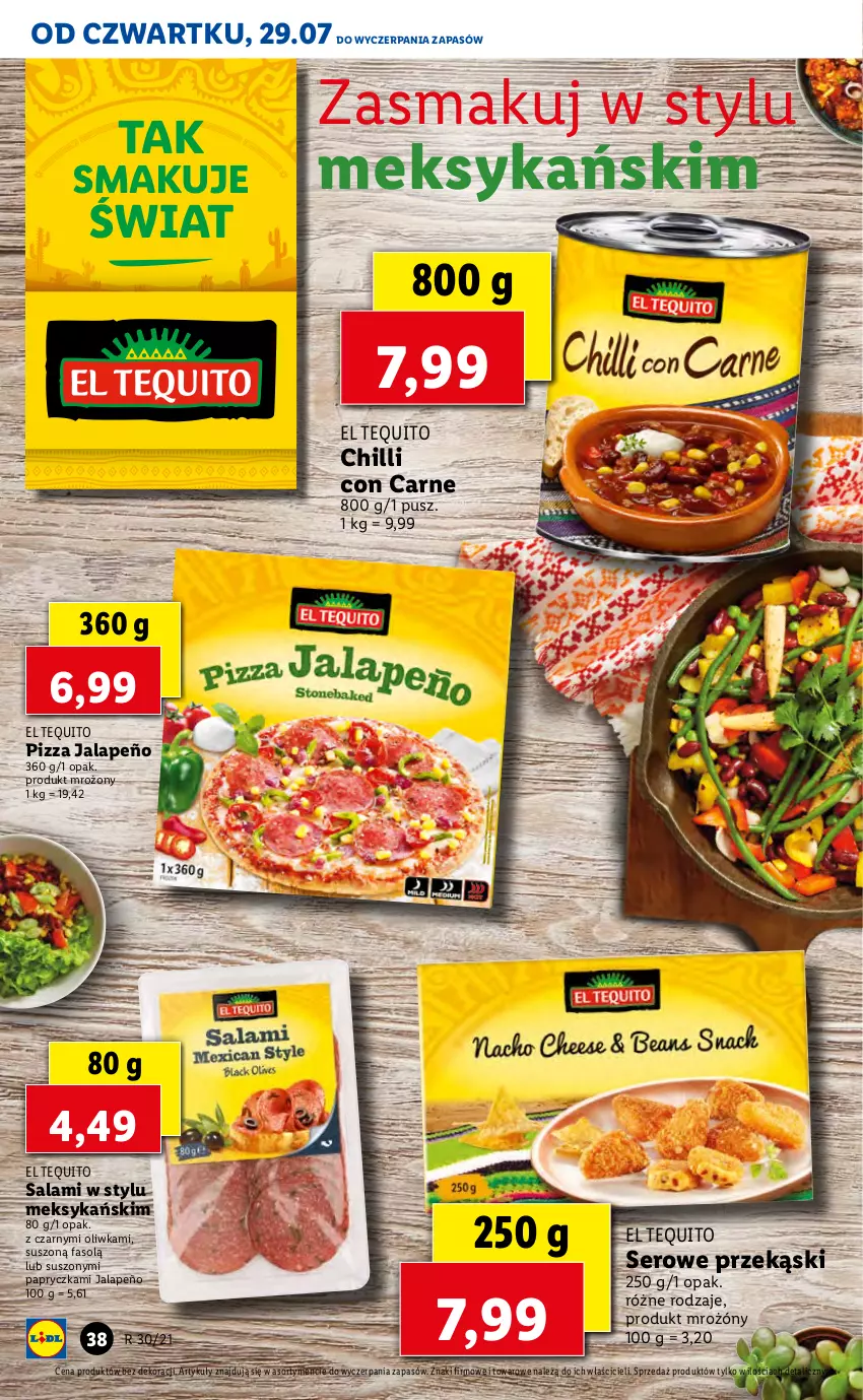 Gazetka promocyjna Lidl - GAZETKA - ważna 29.07 do 31.07.2021 - strona 38 - produkty: Fa, Pizza, Salami, Ser