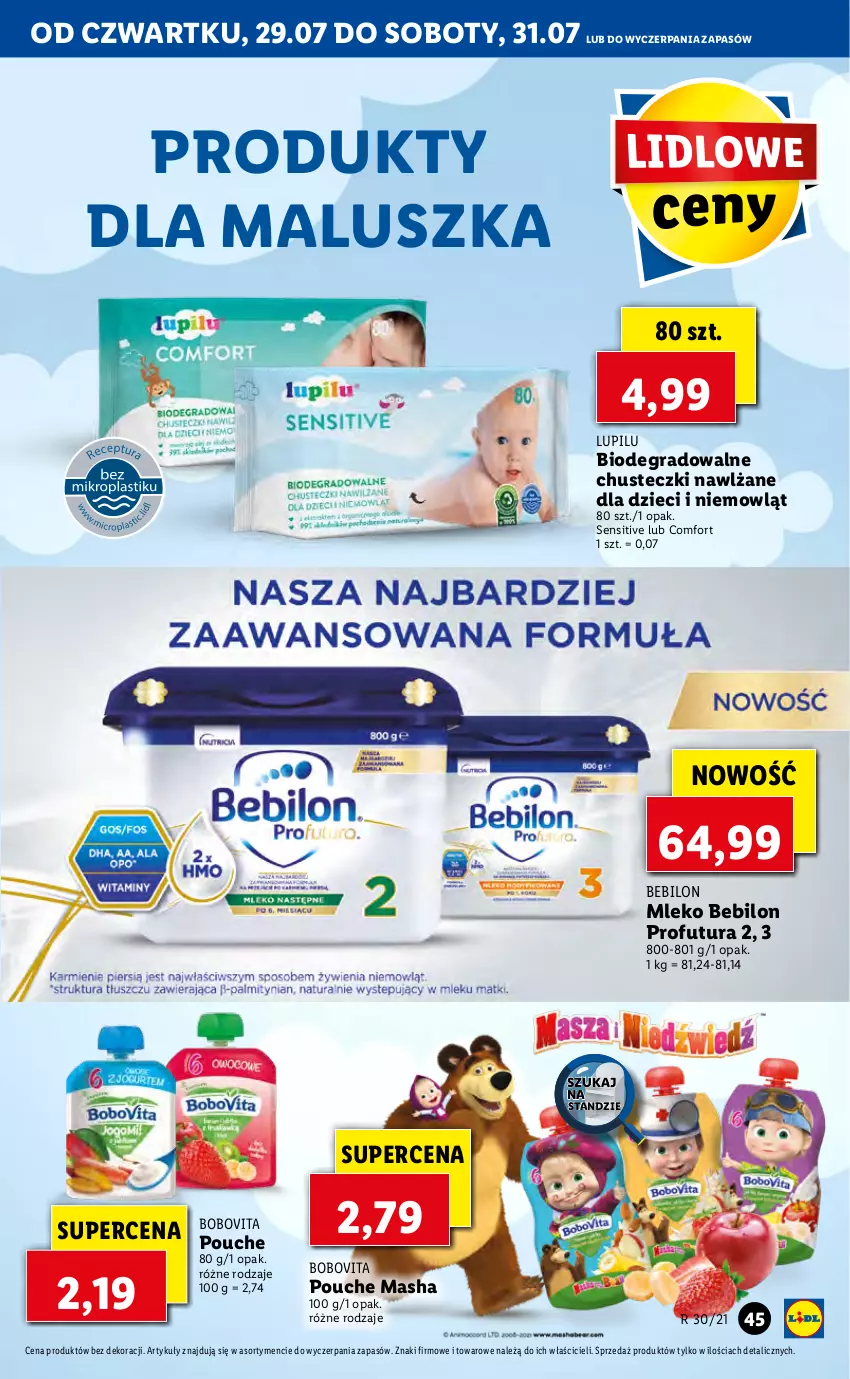 Gazetka promocyjna Lidl - GAZETKA - ważna 29.07 do 31.07.2021 - strona 45 - produkty: BoboVita, Chusteczki, Dzieci, Gra, Mleko, Mleko Bebilon