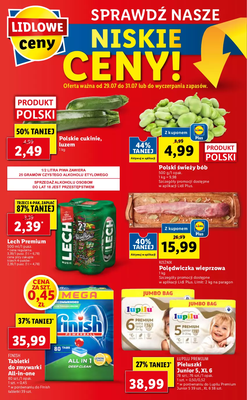 Gazetka promocyjna Lidl - GAZETKA - ważna 29.07 do 31.07.2021 - strona 56 - produkty: Finish, Gra, Lech Premium, Piwa, Polędwiczka wieprzowa, Por, Tablet, Tabletki do zmywarki, Zmywarki