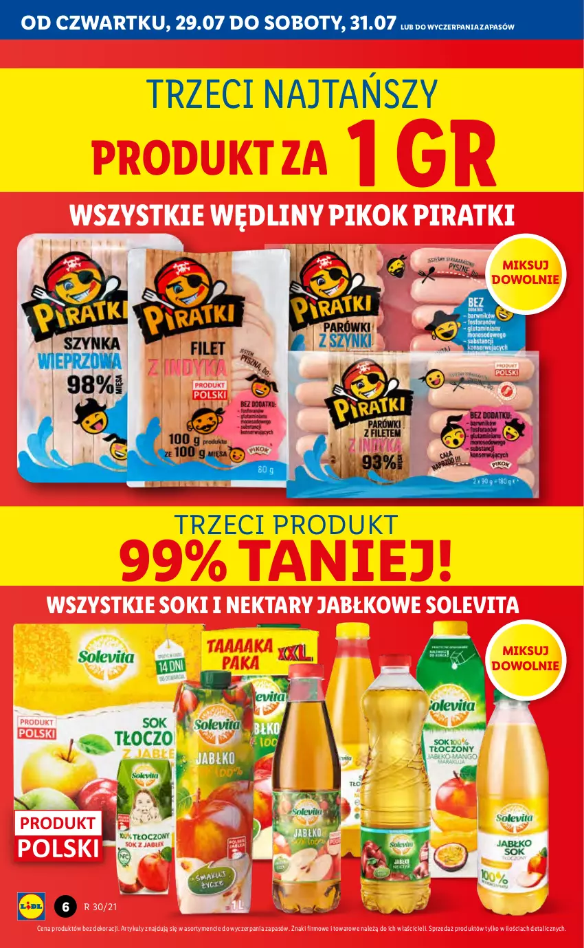 Gazetka promocyjna Lidl - GAZETKA - ważna 29.07 do 31.07.2021 - strona 6 - produkty: Nektar, PIKOK, Sok