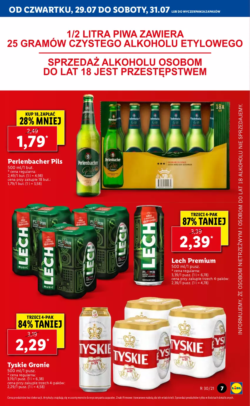 Gazetka promocyjna Lidl - GAZETKA - ważna 29.07 do 31.07.2021 - strona 7 - produkty: Lech Premium, NBA, Tyskie