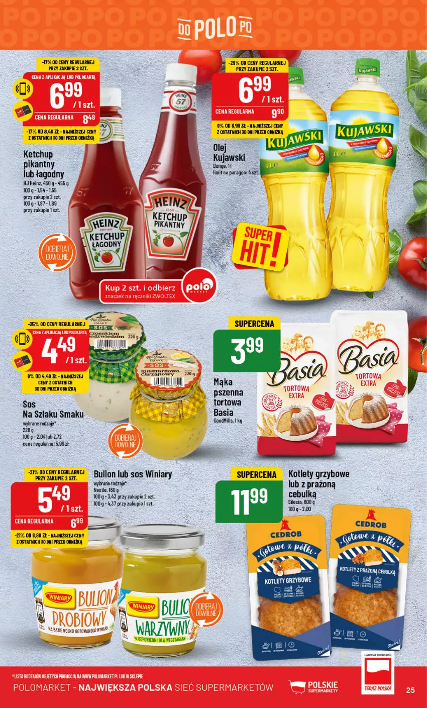 Gazetka promocyjna PoloMarket - Gazetka pomocyjna - ważna 20.09 do 26.09.2023 - strona 25 - produkty: Basia, Bulion, Heinz, Ketchup, Kotlet, Lion, Mąka, Olej, Sos, Winiary