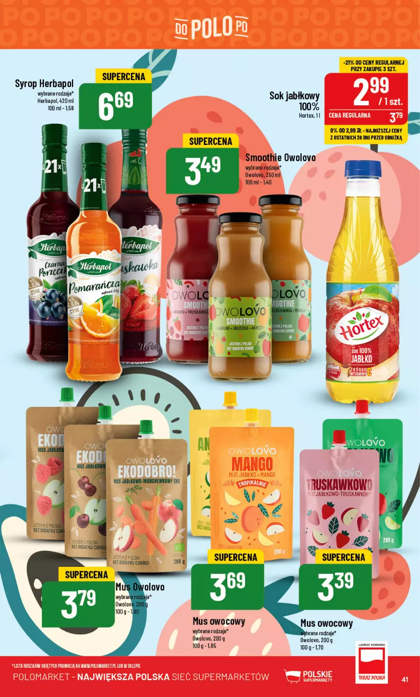 Gazetka promocyjna PoloMarket - Gazetka pomocyjna - ważna 20.09 do 26.09.2023 - strona 41 - produkty: Hortex, Mus, Smoothie, Syrop