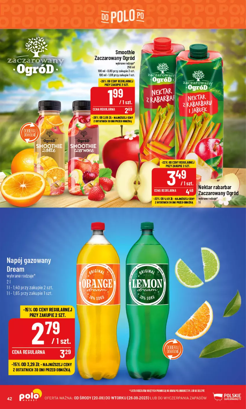 Gazetka promocyjna PoloMarket - Gazetka pomocyjna - ważna 20.09 do 26.09.2023 - strona 42 - produkty: Napój, Napój gazowany, Nektar, Ogród, Smoothie