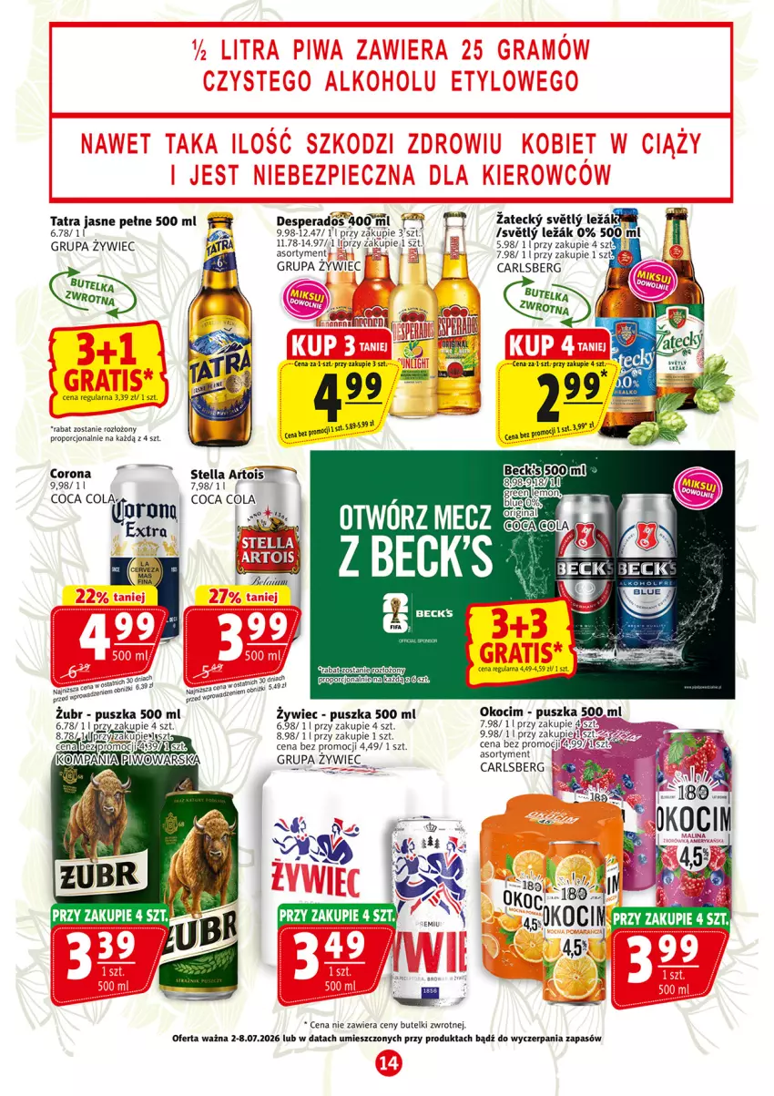Gazetka promocyjna Prim Market - ważna 02.07 do 08.07.2026 - strona 14 - produkty: Carlsberg, Fa, Koc, Okocim, Por, Tatra