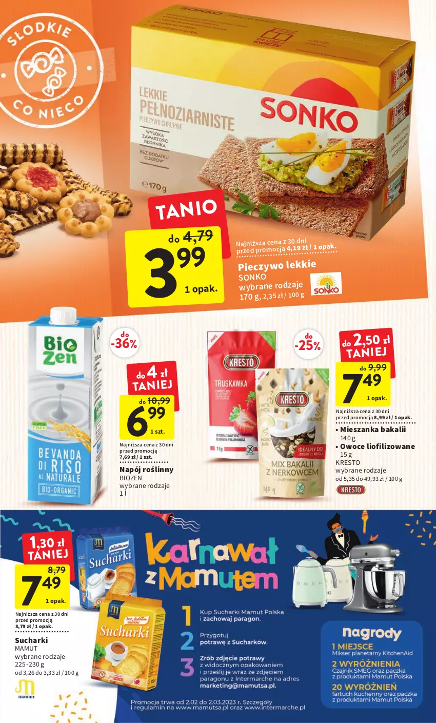 Gazetka promocyjna Intermarche - Gazetka Intermarche - ważna 02.02 do 08.02.2023 - strona 29 - produkty: Napój, Napój roślinny, Owoce, Piec, Pieczywo, Sonko