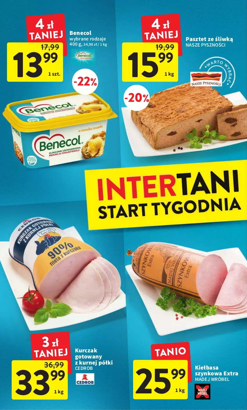 Gazetka promocyjna Intermarche - Gazetka Intermarche - ważna 02.02 do 08.02.2023 - strona 38 - produkty: Benecol, Kiełbasa, Kiełbasa szynkowa, Kurczak, Kurczak gotowany, Madej Wróbel, Pasztet