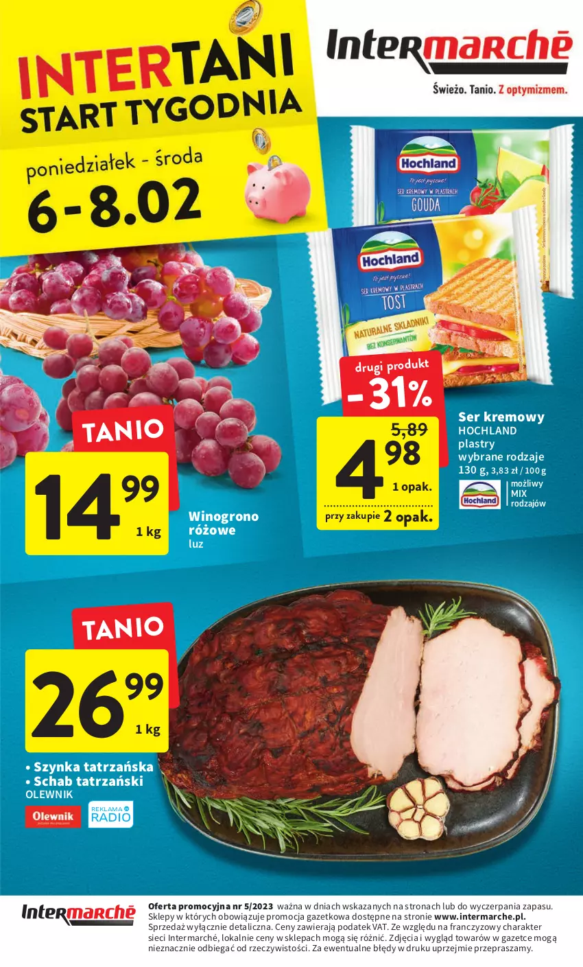 Gazetka promocyjna Intermarche - Gazetka Intermarche - ważna 02.02 do 08.02.2023 - strona 40 - produkty: Hochland, Olewnik, Ser, Szynka, Wino