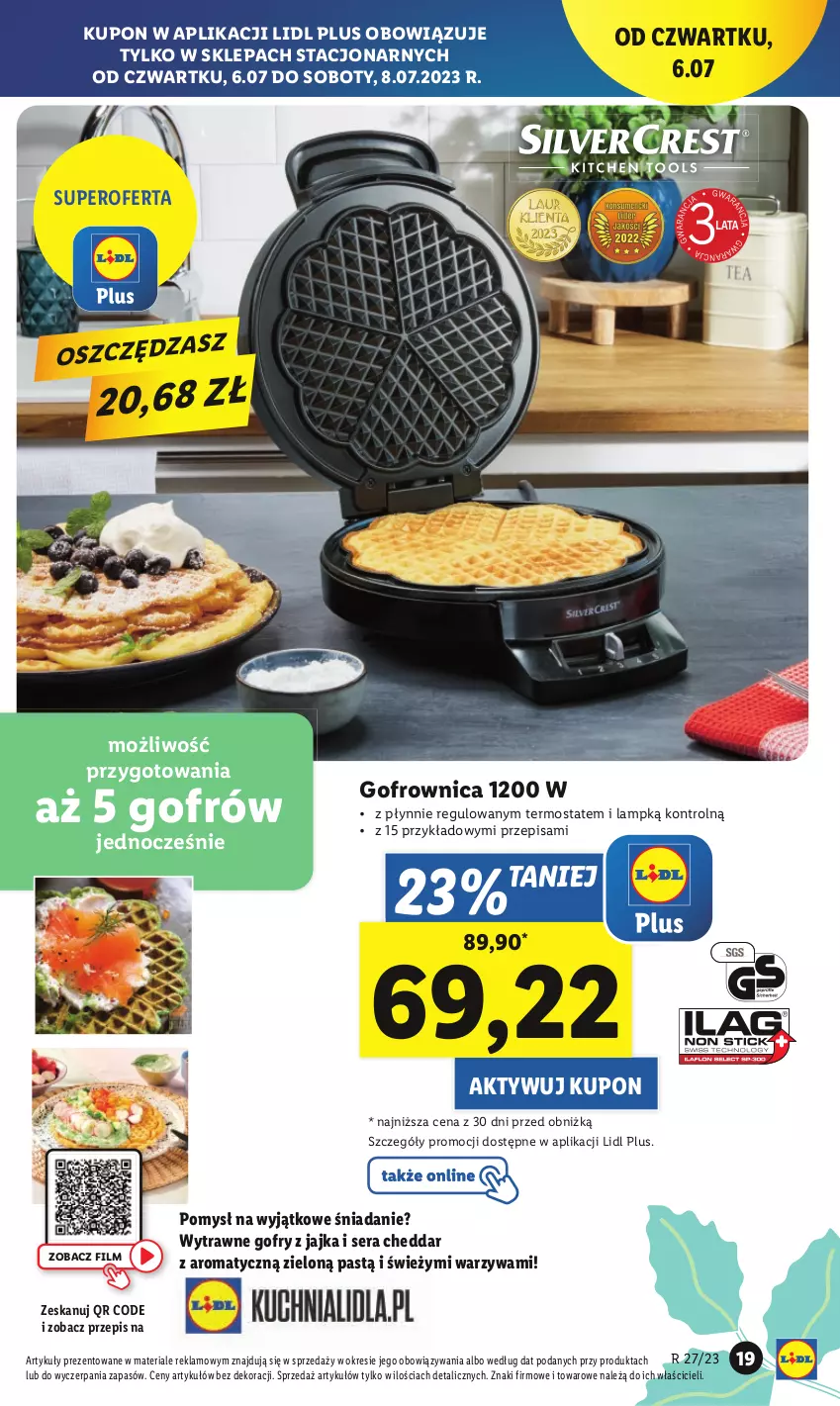 Gazetka promocyjna Lidl - GAZETKA - ważna 03.07 do 08.07.2023 - strona 21 - produkty: Cheddar, Gofrownica, Gofry, Ser, Termos, Warzywa