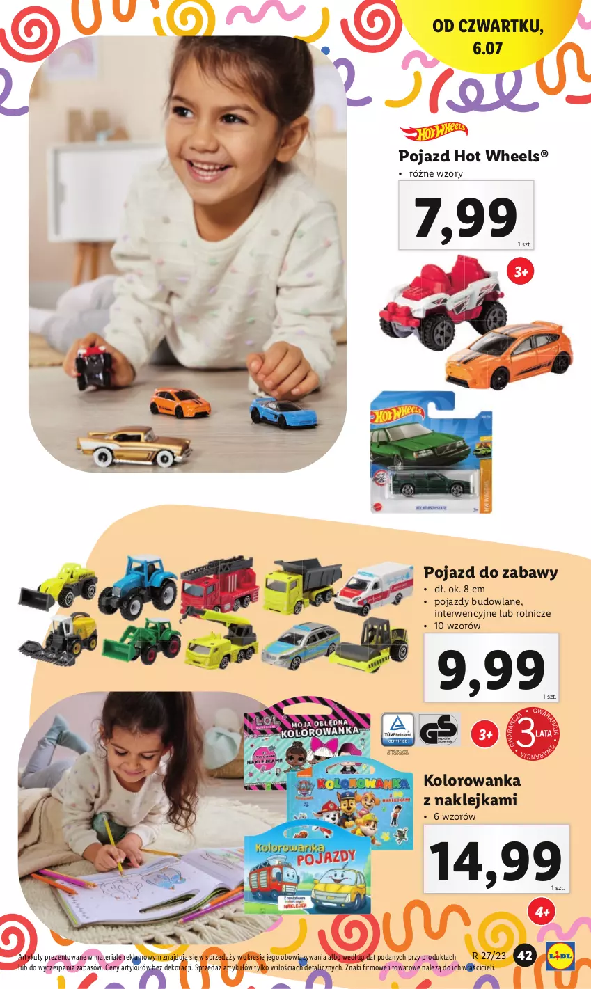 Gazetka promocyjna Lidl - GAZETKA - ważna 03.07 do 08.07.2023 - strona 33 - produkty: Hot Wheels, Klej, Kolorowanka, Pojazd, Pojazdy budowlane