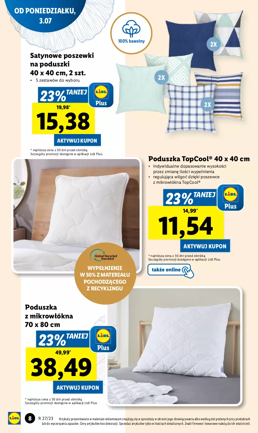 Gazetka promocyjna Lidl - GAZETKA - ważna 03.07 do 08.07.2023 - strona 8 - produkty: Control, LG, Poduszka, Sok, Top