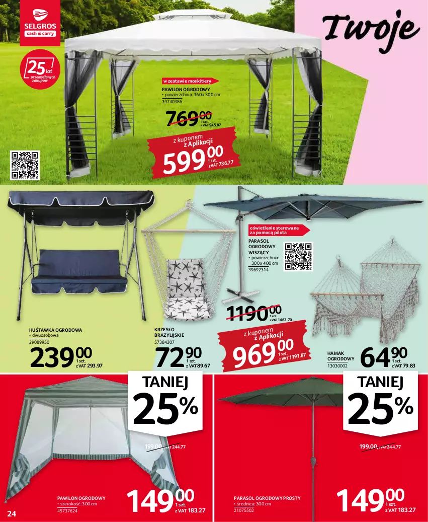 Gazetka promocyjna Selgros - Oferta przemysłowa - ważna 17.03 do 30.03.2022 - strona 24 - produkty: Hama, Huśtawka, Krzesło, Parasol