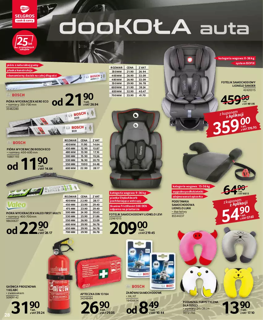 Gazetka promocyjna Selgros - Oferta przemysłowa - ważna 17.03 do 30.03.2022 - strona 28 - produkty: Bosch, Dzieci, Fotel, Fotelik, Fotelik samochodowy, Gaśnica, Lion, Podstawka samochodowa, Poduszka, Por, Tapicerka, Wieszak