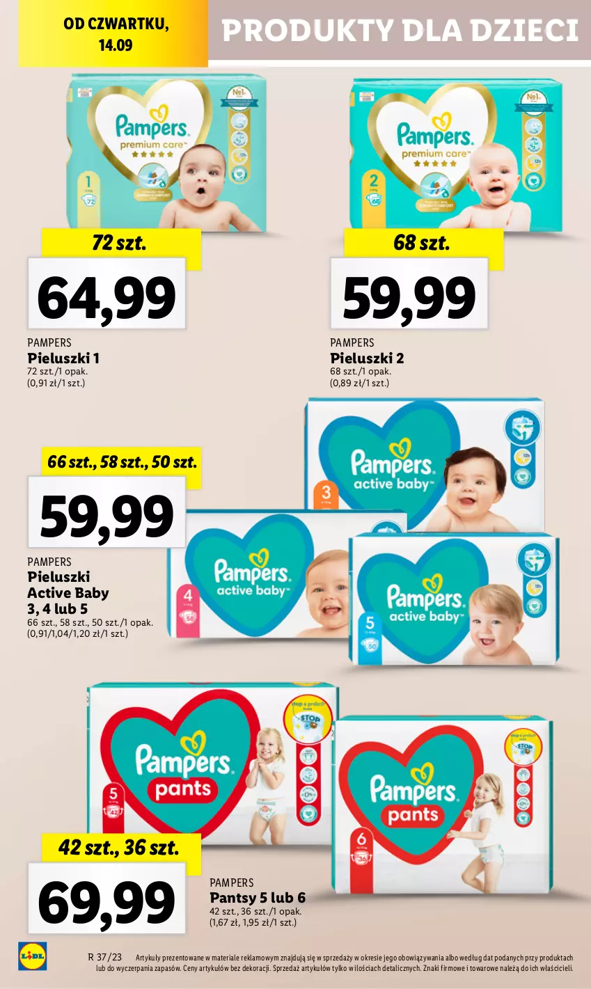 Gazetka promocyjna Lidl - GAZETKA - ważna 14.09 do 16.09.2023 - strona 38 - produkty: Dzieci, Pampers