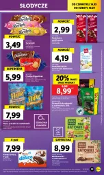 Gazetka promocyjna Lidl - GAZETKA - Gazetka - ważna od 16.09 do 16.09.2023 - strona 35 - produkty: Ciastka, Orzeszki, Ananas, Szarlotka, Tarta, Tonik, Czekolada, Rodzynki, Baton, Precelki, Kinder, Kokos, Czekolada nadziewana