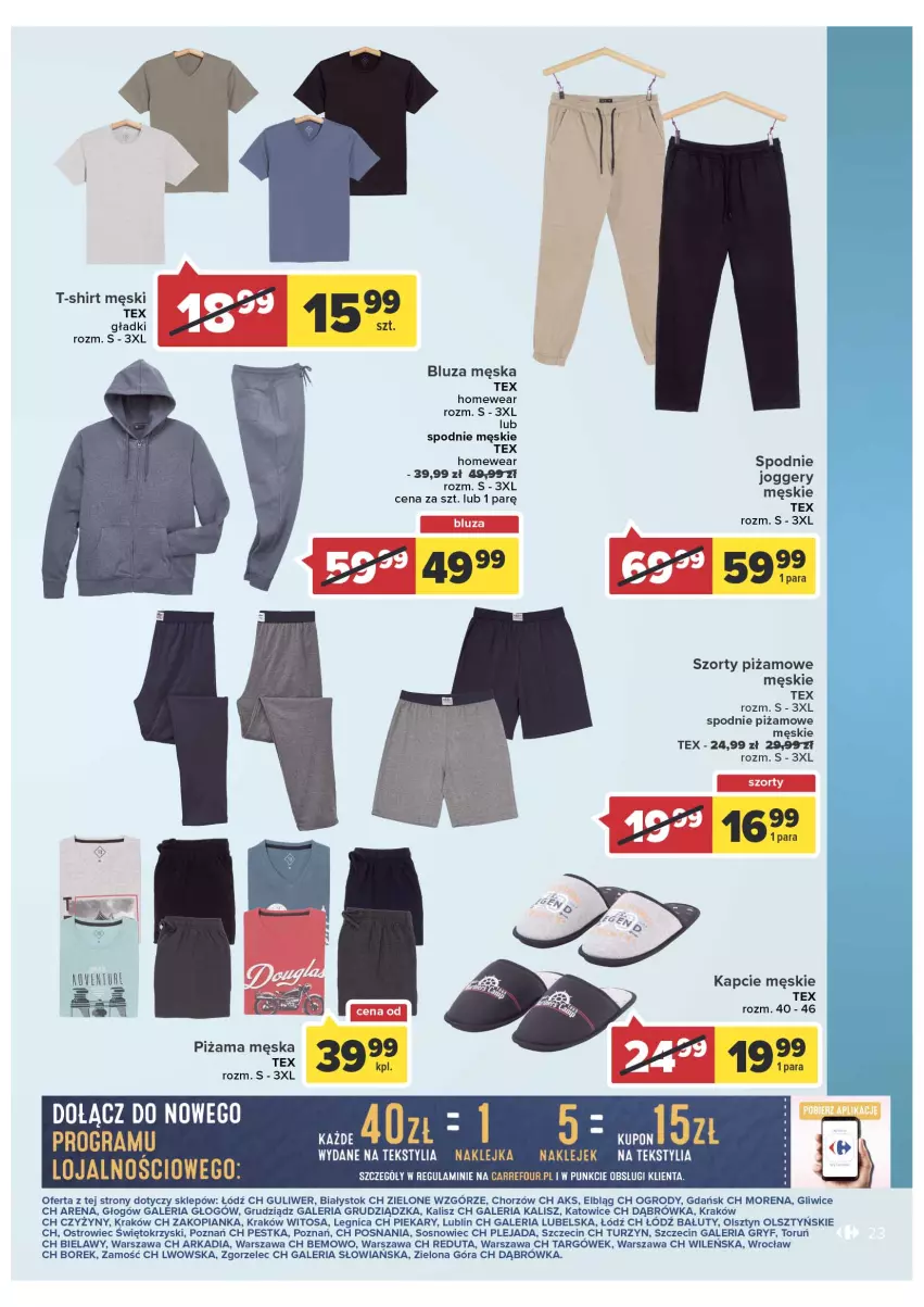 Gazetka promocyjna Carrefour - Gazetka Marka Carrefour - ważna 08.03 do 19.03.2022 - strona 23 - produkty: Bluza, Fa, Gry, Kapcie, Klej, Piżama, Sos, Spodnie, Szorty, T-shirt