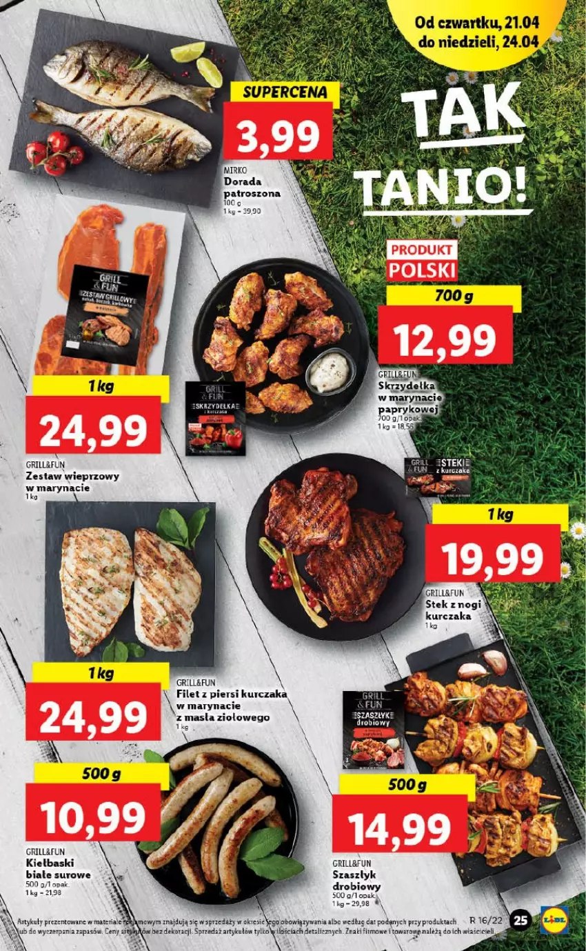 Gazetka promocyjna Lidl - GAZETKA - ważna 21.04 do 24.04.2022 - strona 25 - produkty: Filet z piersi kurczaka, Grill, Kurczak, Stek, Tera