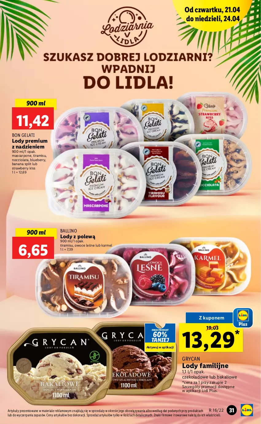 Gazetka promocyjna Lidl - GAZETKA - ważna 21.04 do 24.04.2022 - strona 31 - produkty: Fa, Gry, Lody, Mascarpone, Owoce