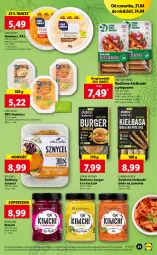 Gazetka promocyjna Lidl - GAZETKA - Gazetka - ważna od 24.04 do 24.04.2022 - strona 21 - produkty: Kurczak, Hummus, Por, Mus, Runoland, Kiełbaski białe, Pieprz, Burger, Roślinne kiełbaski, Roślinny burger